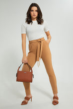 تنزيل الصورة على معرض الصور، Redtag-Sand-Tailored-Pant-With-Belt-Hanging-Trim-Trousers-Women&#39;s-0
