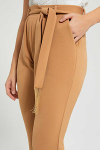 Redtag-Sand-Tailored-Pant-With-Belt-Hanging-Trim-Trousers-Women's-0