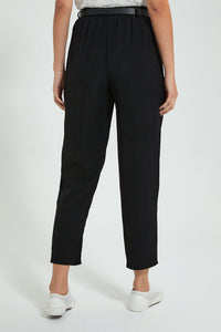 Redtag-Black-Pant-With-Belt-Bag-Celebrity-Trousers,-Colour:Black,-Filter:Women's-Clothing,-New-In,-New-In-LDC,-Non-Sale,-S22B,-Section:Women-Women's-