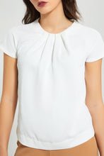 تنزيل الصورة على معرض الصور، Redtag-White-Textured-Blouse-Blouses-Women&#39;s-0
