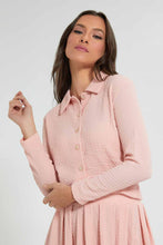 Load image into Gallery viewer, Redtag-Pink-Textured-Button-Down-Blouse-Celebrity-Tops,-Colour:Pink,-Filter:Women&#39;s-Clothing,-New-In,-New-In-LDC,-Non-Sale,-S22B,-Section:Women-Women&#39;s-
