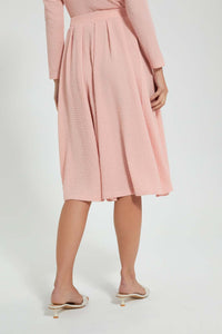 Redtag-Pink-Textured-Gathered-Skirt-Celebrity-Skirts,-Colour:Pink,-Filter:Women's-Clothing,-New-In,-New-In-LDC,-Non-Sale,-S22B,-Section:Women-Women's-