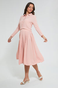 Redtag-Pink-Textured-Gathered-Skirt-Celebrity-Skirts,-Colour:Pink,-Filter:Women's-Clothing,-New-In,-New-In-LDC,-Non-Sale,-S22B,-Section:Women-Women's-