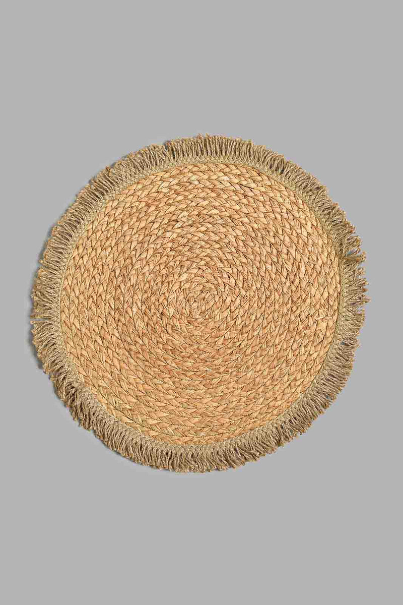 Redtag-Brown-Round-Placemat-Placemats-Home-Dining-