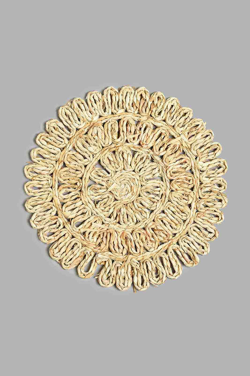 Redtag-Brown-Round-Placemat-Placemats-Home-Dining-