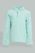 Load image into Gallery viewer, Redtag-Green-Printed-Mandarin-Long-Sleeve-Pique-Polo-Colour:Green,-Filter:Infant-Boys-(3-to-24-Mths),-Infant-Boys-T-Shirts,-New-In,-New-In-INB,-Non-Sale,-Section:Kidswear,-W21B-Infant-Boys-3 to 24 Months
