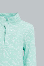 Load image into Gallery viewer, Redtag-Green-Printed-Mandarin-Long-Sleeve-Pique-Polo-Colour:Green,-Filter:Infant-Boys-(3-to-24-Mths),-Infant-Boys-T-Shirts,-New-In,-New-In-INB,-Non-Sale,-Section:Kidswear,-W21B-Infant-Boys-3 to 24 Months
