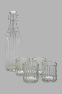 Redtag-Clear-Glass-Drink-Set-With-Metal-Stand-(6-Piece)-Glass-Sets-Home-Dining-