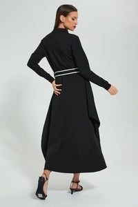 Redtag-Black-Long-Dress-With-Contrast-Piping-Celebrity-Dresses,-Colour:Black,-Filter:Women's-Clothing,-New-In,-New-In-LDC,-Non-Sale,-S22A,-Section:Women-Women's-