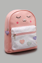 Load image into Gallery viewer, Redtag-Pink-Embellished-Backpack-Backpacks-Girls-
