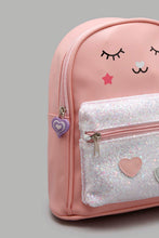 Load image into Gallery viewer, Redtag-Pink-Embellished-Backpack-Backpacks-Girls-
