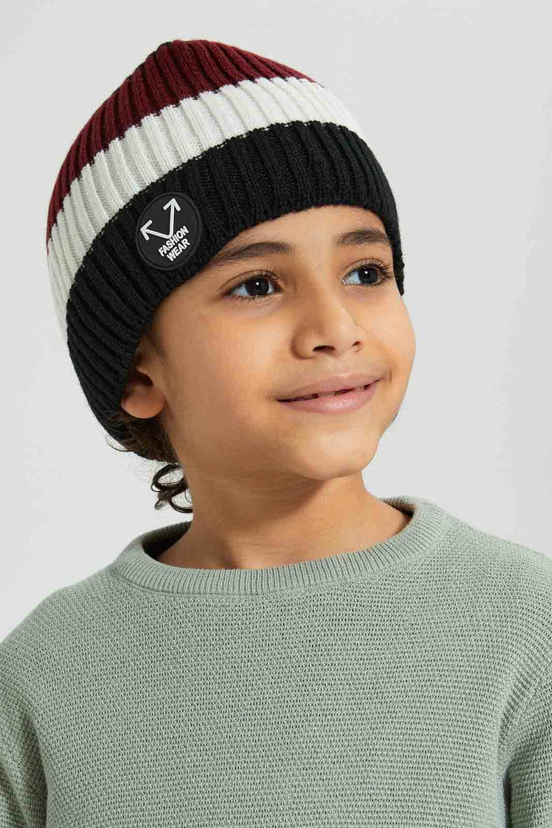 Multicolour Knitted Embellished Beanie