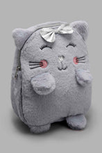 Load image into Gallery viewer, Redtag-Grey-Character-Faux-Fur-Backpack-Backpacks-Girls-
