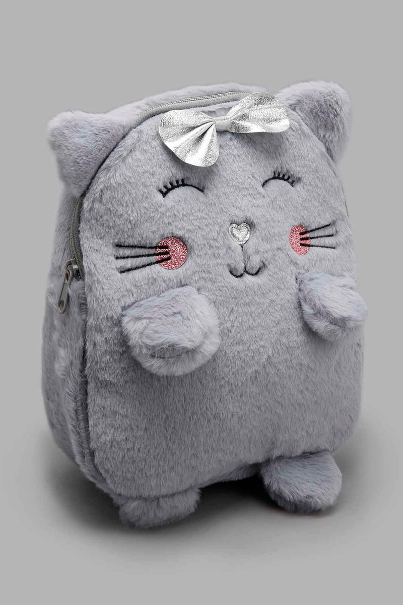 Redtag-Grey-Character-Faux-Fur-Backpack-Backpacks-Girls-