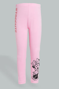 Redtag-Pink-Minnie-Legging-Character,-Colour:Pink,-Filter:Girls-(2-to-8-Yrs),-Girls-Leggings,-New-In,-New-In-GIR,-Non-Sale,-Section:Kidswear,-TBL,-W21B-Girls-2 to 8 Years