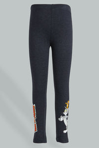 Redtag-Black-Tom-And-Jerry-Legging-Leggings-Girls-2 to 8 Years