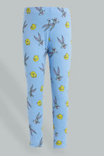 تنزيل الصورة على معرض الصور، Redtag-Blue-Tweety-Legging-Leggings-Girls-2 to 8 Years
