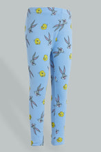 تنزيل الصورة على معرض الصور، Redtag-Blue-Tweety-Legging-Leggings-Girls-2 to 8 Years
