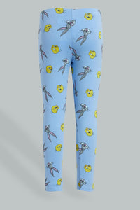 Redtag-Blue-Tweety-Legging-Leggings-Girls-2 to 8 Years