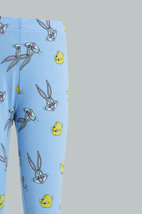 Redtag-Blue-Tweety-Legging-Leggings-Girls-2 to 8 Years