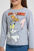 Redtag-Grey-Tom-&-Jerry-Print-T-Shirt-Character-Girls-2 to 8 Years