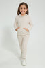 Redtag-Cream-Casual-Set-With-Kangaroo-Pocket-Sets-Girls-2 to 8 Years