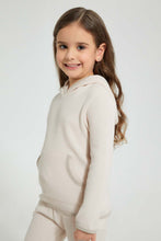 Load image into Gallery viewer, Redtag-Cream-Casual-Set-With-Kangaroo-Pocket-Sets-Girls-2 to 8 Years
