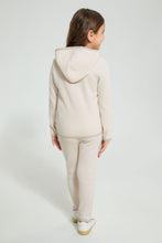 Load image into Gallery viewer, Redtag-Cream-Casual-Set-With-Kangaroo-Pocket-Sets-Girls-2 to 8 Years
