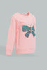 Redtag-Pink-Butterfly-Sweatshirt-With-Navy-Printed-Bottom-Jog-Sets-Infant-Girls-3 to 24 Months