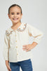 Redtag-Cream-Embroideredroided-Collar-Blouse-Blouses-Girls-2 to 8 Years
