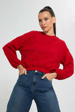 تنزيل الصورة على معرض الصور، Redtag-Red-Textured-Sweatshirt-Celebrity-Sweatshirts,-Colour:Red,-Filter:Women&#39;s-Clothing,-New-In,-New-In-LDC,-Non-Sale,-S22A,-Section:Women-Women&#39;s-
