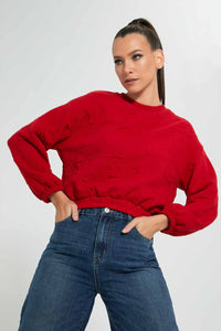 Redtag-Red-Textured-Sweatshirt-Celebrity-Sweatshirts,-Colour:Red,-Filter:Women's-Clothing,-New-In,-New-In-LDC,-Non-Sale,-S22A,-Section:Women-Women's-