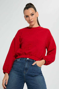 Redtag-Red-Textured-Sweatshirt-Celebrity-Sweatshirts,-Colour:Red,-Filter:Women's-Clothing,-New-In,-New-In-LDC,-Non-Sale,-S22A,-Section:Women-Women's-