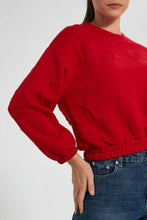 تنزيل الصورة على معرض الصور، Redtag-Red-Textured-Sweatshirt-Celebrity-Sweatshirts,-Colour:Red,-Filter:Women&#39;s-Clothing,-New-In,-New-In-LDC,-Non-Sale,-S22A,-Section:Women-Women&#39;s-
