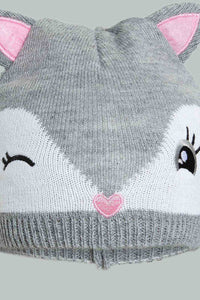 Redtag-Beige-And-Grey-Embelished-Set-Of-2-Knitted-Cap-Beanies-Girls-