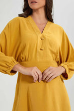 Load image into Gallery viewer, Redtag-Yellow-Knee-Length-Dress-Dresses-Women&#39;s-
