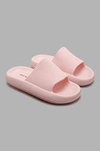 تنزيل الصورة على معرض الصور، Redtag-Pale-Pink-Textured-Slide-Sliders-Senior-Girls-5 to 14 Years
