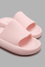 تنزيل الصورة على معرض الصور، Redtag-Pale-Pink-Textured-Slide-Sliders-Senior-Girls-5 to 14 Years
