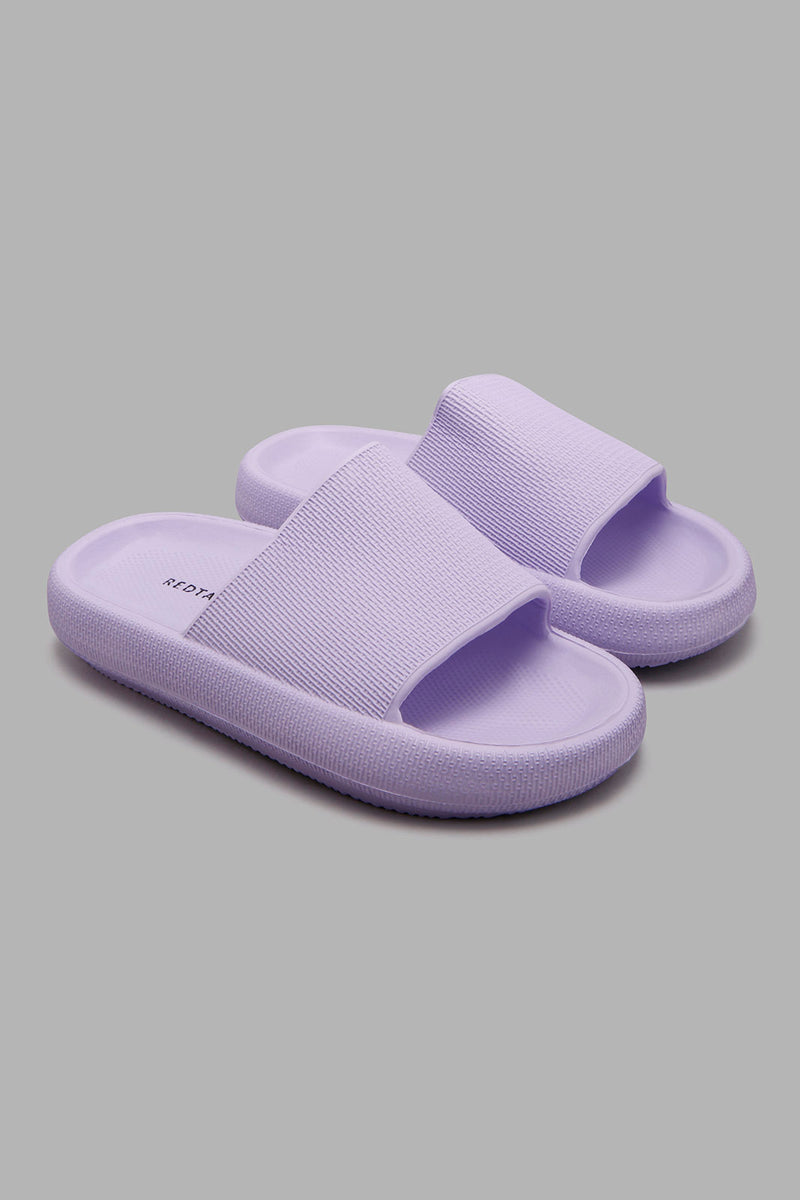 Redtag-Lilac-Textured-Slide-Sliders-Senior-Girls-5 to 14 Years