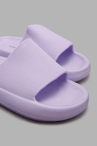 Redtag-Lilac-Textured-Slide-Sliders-Senior-Girls-5 to 14 Years