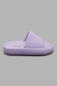 Redtag-Lilac-Textured-Slide-Sliders-Senior-Girls-5 to 14 Years