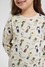 Load image into Gallery viewer, Redtag-Beige-Snoopy-Peanut-Sweatshirt-Character,-Colour:Beige,-Filter:Girls-(2-to-8-Yrs),-Girls-Sweatshirts,-New-In,-New-In-GIR,-Non-Sale,-Section:Kidswear,-TBL,-W21B-Girls-2 to 8 Years
