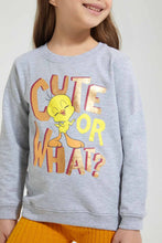 Load image into Gallery viewer, Redtag-Grey-Snoopy-Sweatshirt-Character,-Colour:Grey,-Filter:Girls-(2-to-8-Yrs),-Girls-Sweatshirts,-New-In,-New-In-GIR,-Non-Sale,-Section:Kidswear,-TBL,-W21B-Girls-2 to 8 Years
