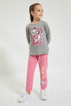 تنزيل الصورة على معرض الصور، Redtag-Grey-Marie-Sequin-T-Shirt-Character-Girls-2 to 8 Years
