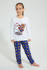 Redtag-White-Tom-&-Jerry-Nightsuit-Pyjama-Sets-Girls-2 to 8 Years