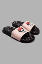 Load image into Gallery viewer, Redtag-Black-Minnie-Slide-Sliders-Senior-Girls-5 to 14 Years
