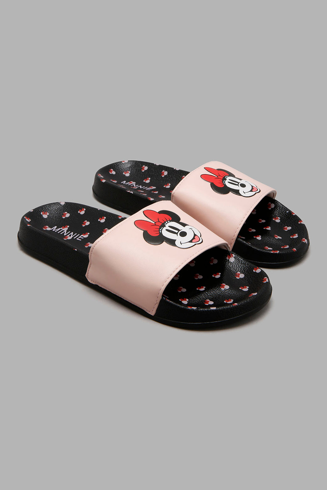 Redtag-Black-Minnie-Slide-Sliders-Senior-Girls-5 to 14 Years