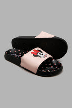 Load image into Gallery viewer, Redtag-Black-Minnie-Slide-Sliders-Senior-Girls-5 to 14 Years
