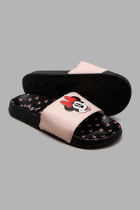 Redtag-Black-Minnie-Slide-Sliders-Senior-Girls-5 to 14 Years