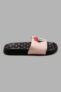 Redtag-Black-Minnie-Slide-Sliders-Senior-Girls-5 to 14 Years